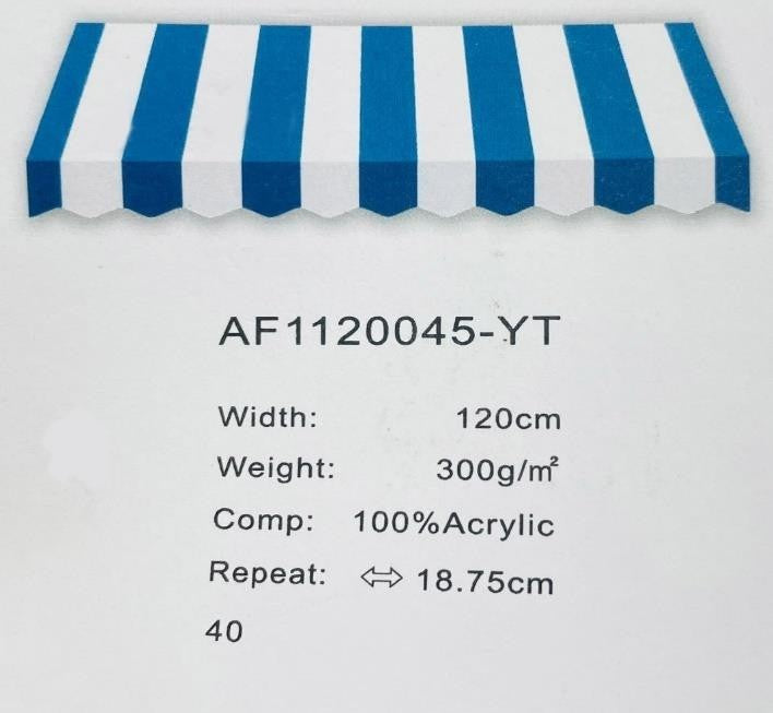 Premium Blue and White Stripes Acrylic Fabric - TradeUNO