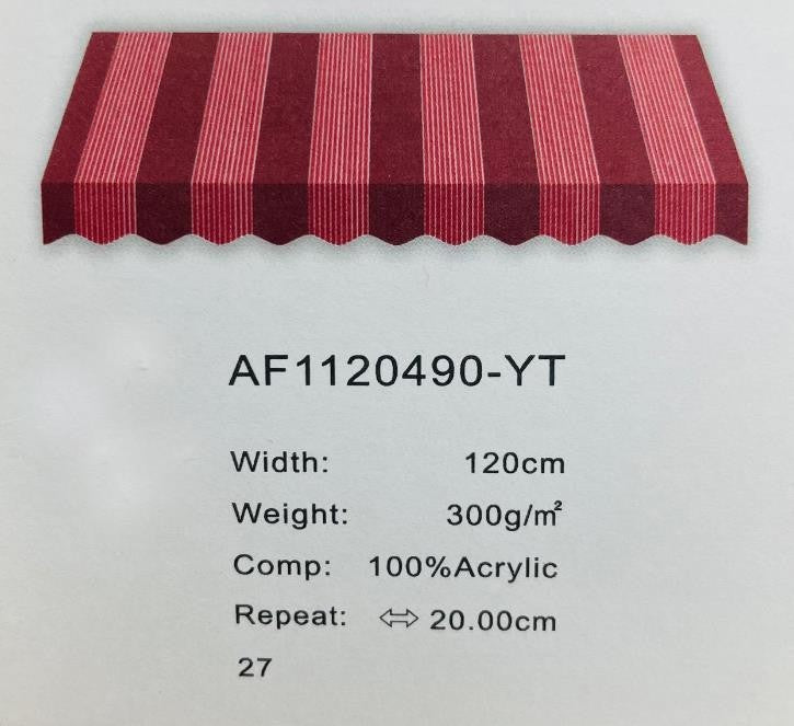 Premium Red and White Stripes Acrylic Fabric