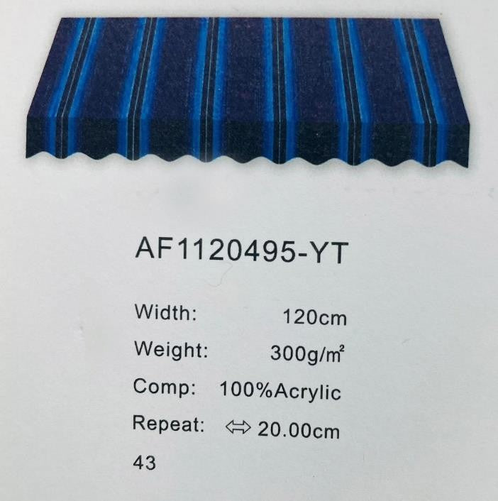 Premium Blue and Black Stripes Acrylic Fabric - TradeUNO