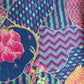 Blue Floral Print Chanderi Silk Fabric