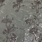 Grey Floral Imported Sequence Embroidery Net Fabric - TradeUNO