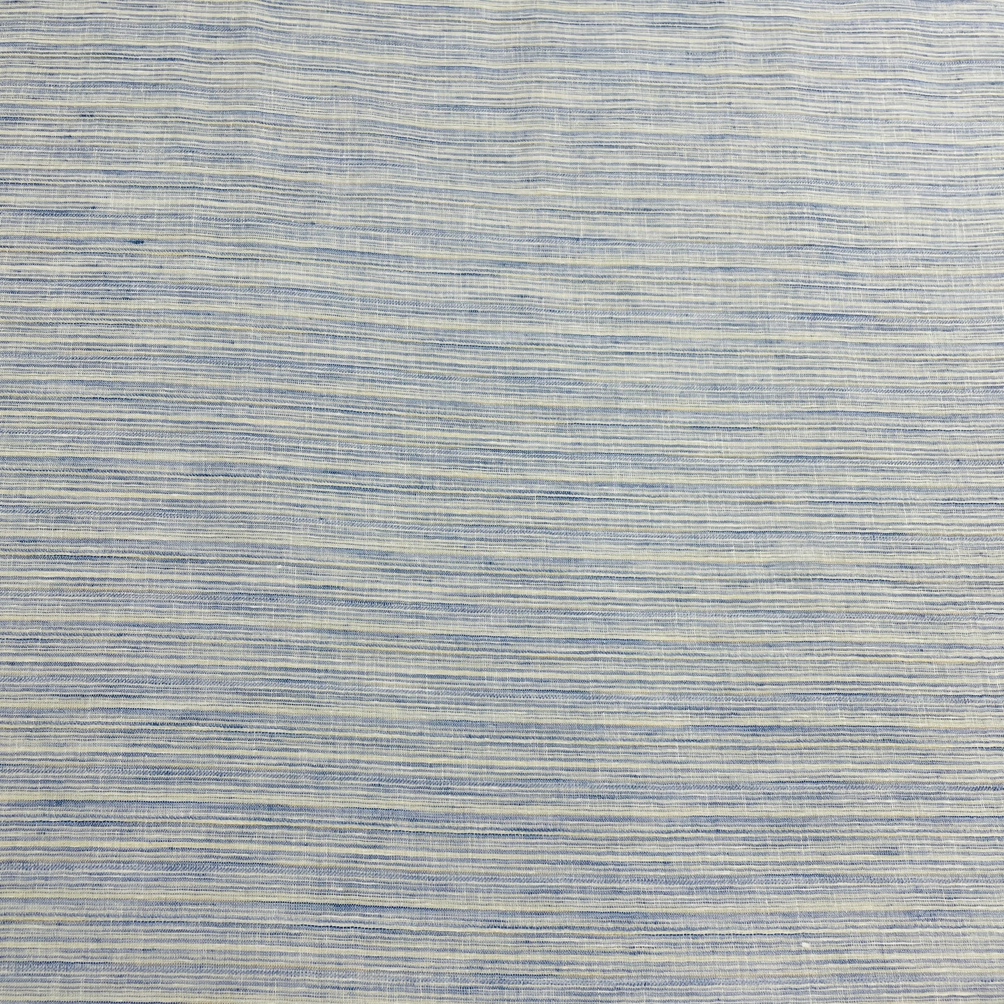 Cream Blue Stripes Print Italian Cotton Fabric - TradeUNO