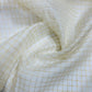White With Gold Foil Check Border Print Organza Chanderi Jacquard