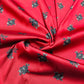 Red & Black Floral Brocade Jacquard Fabric