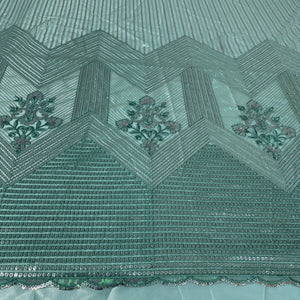 Green Sequence & Embrodiery Net Fabric - TradeUNO