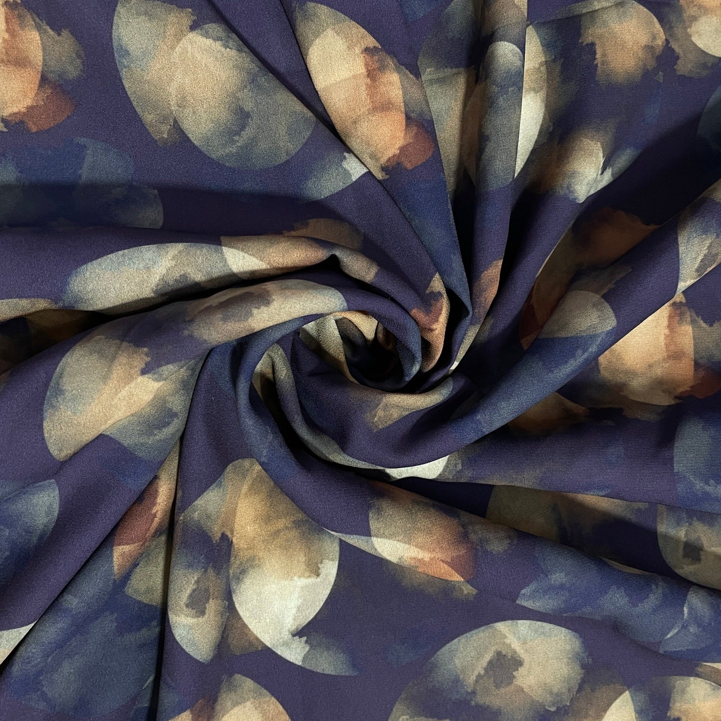 Purple Multicolor Geometerical Print Georgette Fabric - TradeUNO