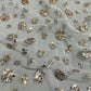 Grey Floral Sequence Embroidery Net Imported Fabric - TradeUNO