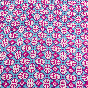 Blue & Pink Geometerical Print Cotton Fabric - TradeUNO