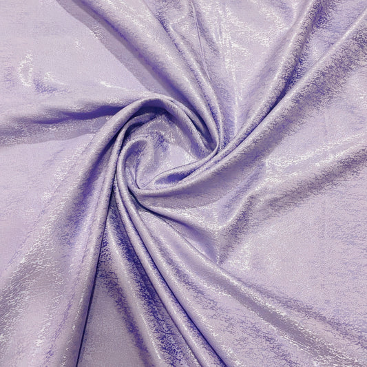 Lilac Foil Print Jacquard Silk Crepe