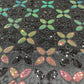 Black with Multicolor Floral Embroidery Sequence Net Lycra Fabric - TradeUNO