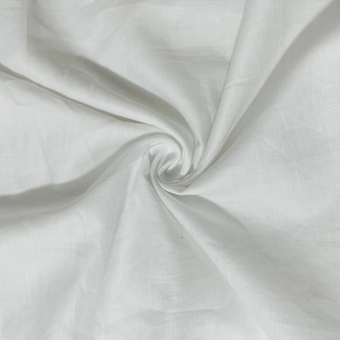 White Solid Cotton Linen Fabric - TradeUNO