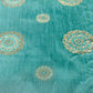 Dark Green Floral With Gold Foil Dupion Silk Fabric - TradeUNO