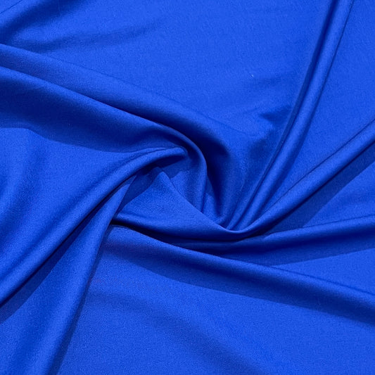 Blue Solid Satin Crepe Fabric