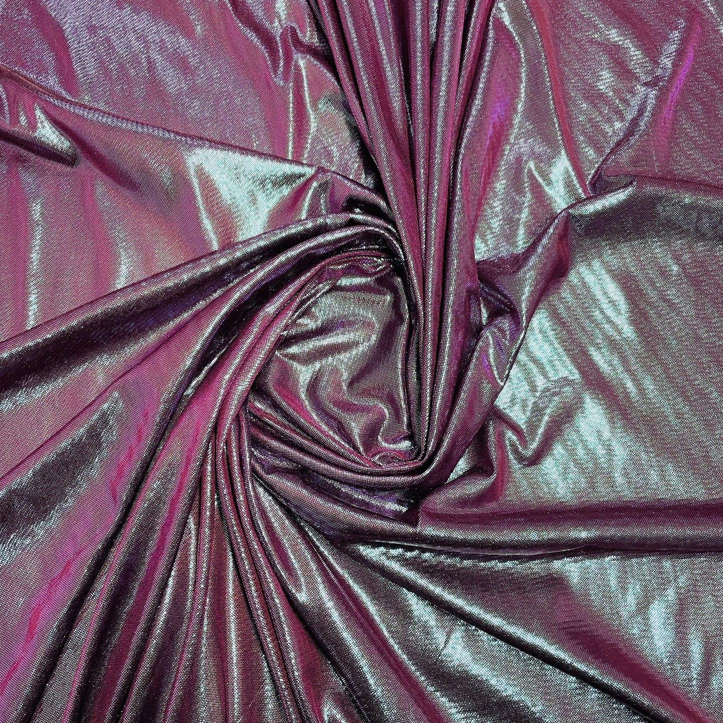Maroon 3D Shimmer Foil Imported Knit Lycra Fabric - TradeUNO