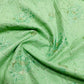 Green Floral Sequence Embroidery Cotton Fabric - TradeUNO