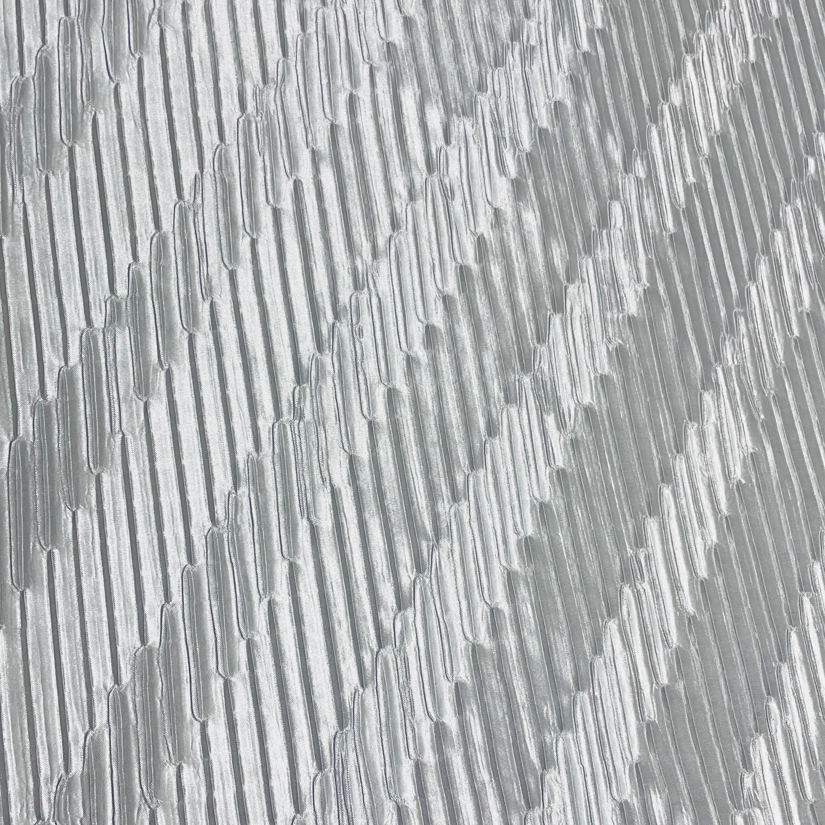 Grey Pleated Knit Lycra Fabric - TradeUNO