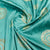 Dark Green Floral With Gold Foil Dupion Silk Fabric - TradeUNO