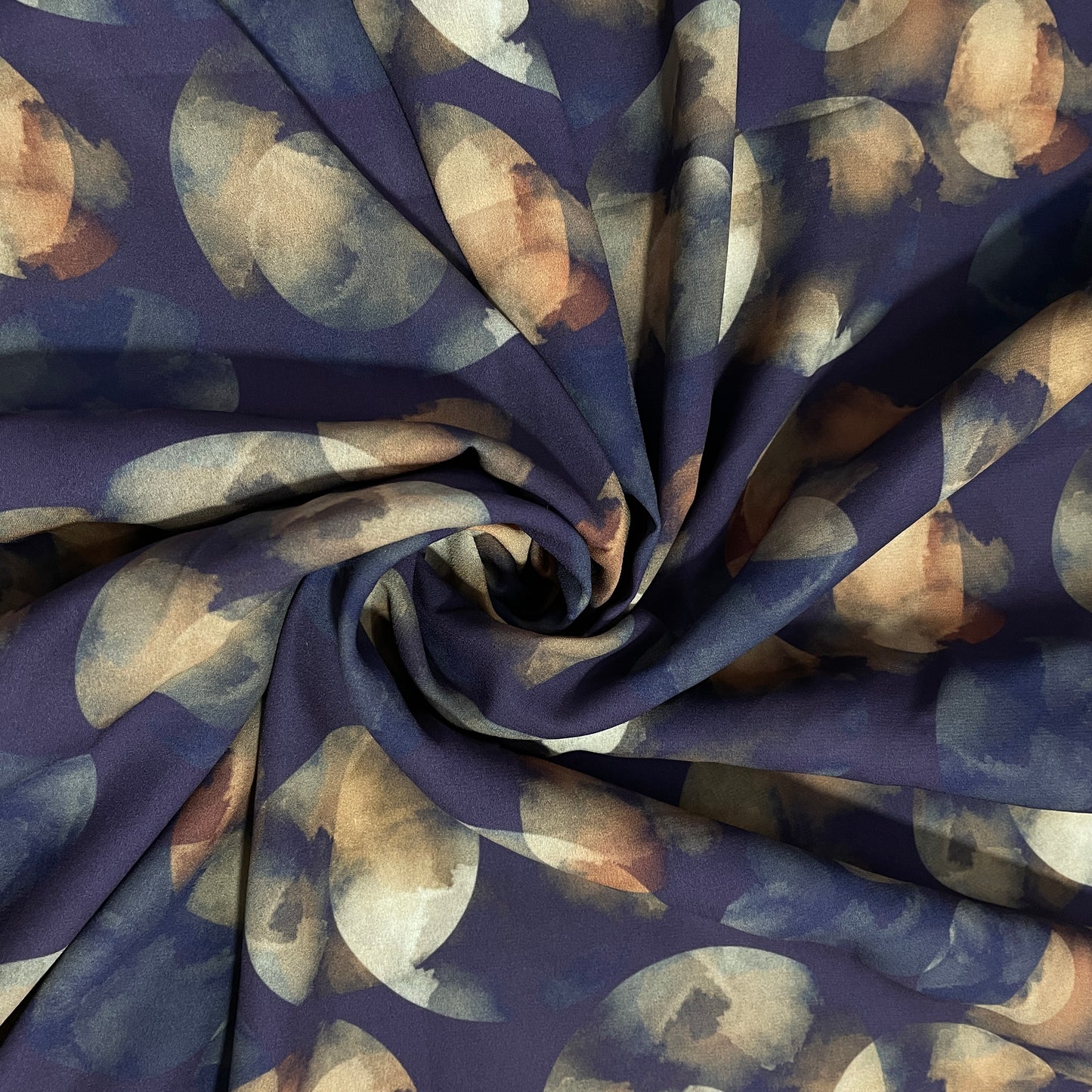 Purple Multicolor Geometerical Print Georgette Fabric - TradeUNO