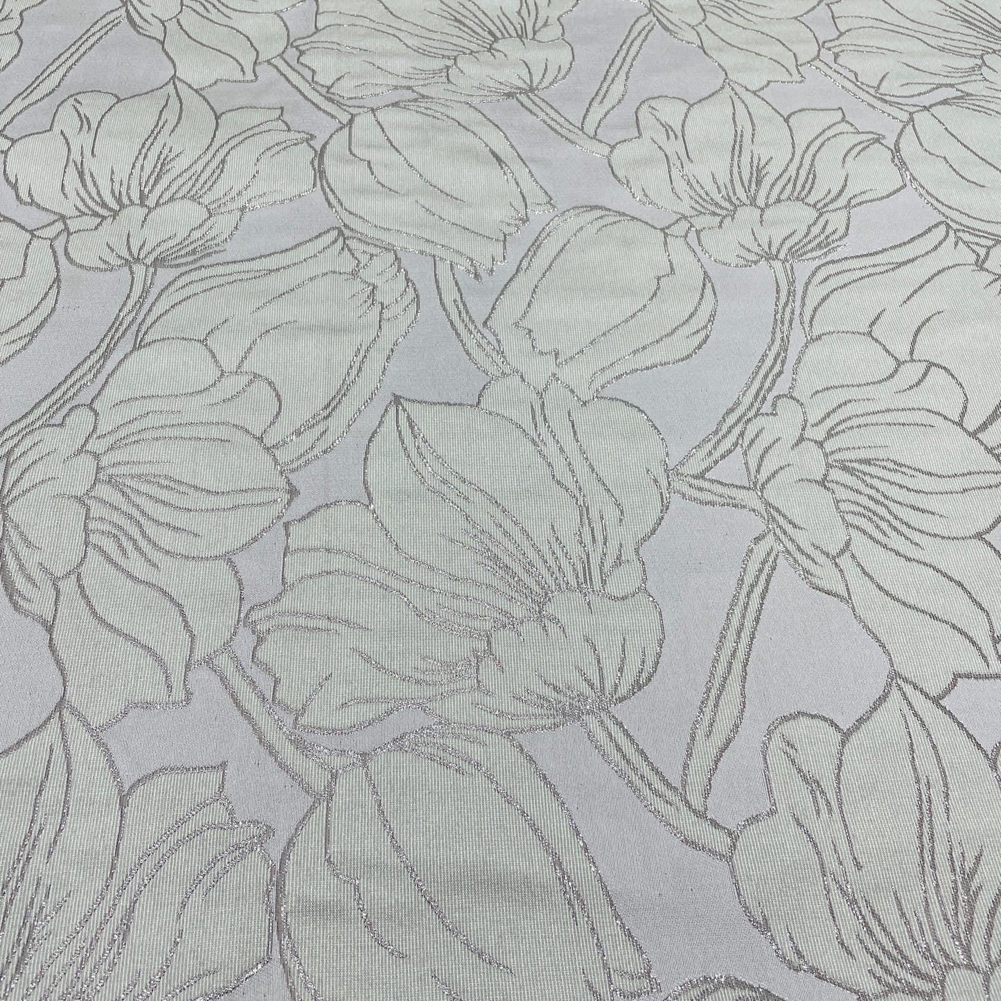 Purple & Grey Floral Brocade Jacquard Fabric - TradeUNO