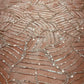 Peach Beads & Sequence Embroidery Net Imported Fabric - TradeUNO