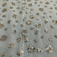 Grey Floral Sequence Embroidery Net Imported Fabric - TradeUNO