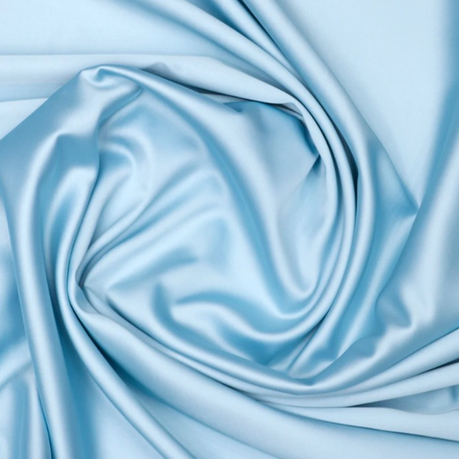 Sky Blue Solid Zara Satin Fabric 18712