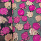 Black & Pink Floral With Foil Organza Jacquard Fabric - TradeUNO