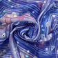 Blue With Multicolor Bandhani Embroidery Organza Fabric