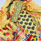 Yellow & Multicolor Floral Print Chanderi Suit Set - TradeUNO