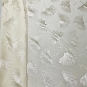 White Floral Satin Crepe Fabric - TradeUNO