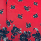 Red & Black Floral Brocade Jacquard Fabric