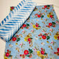 Sky Blue Floral Print Chanderi Suit Set With Dupatta - TradeUNO