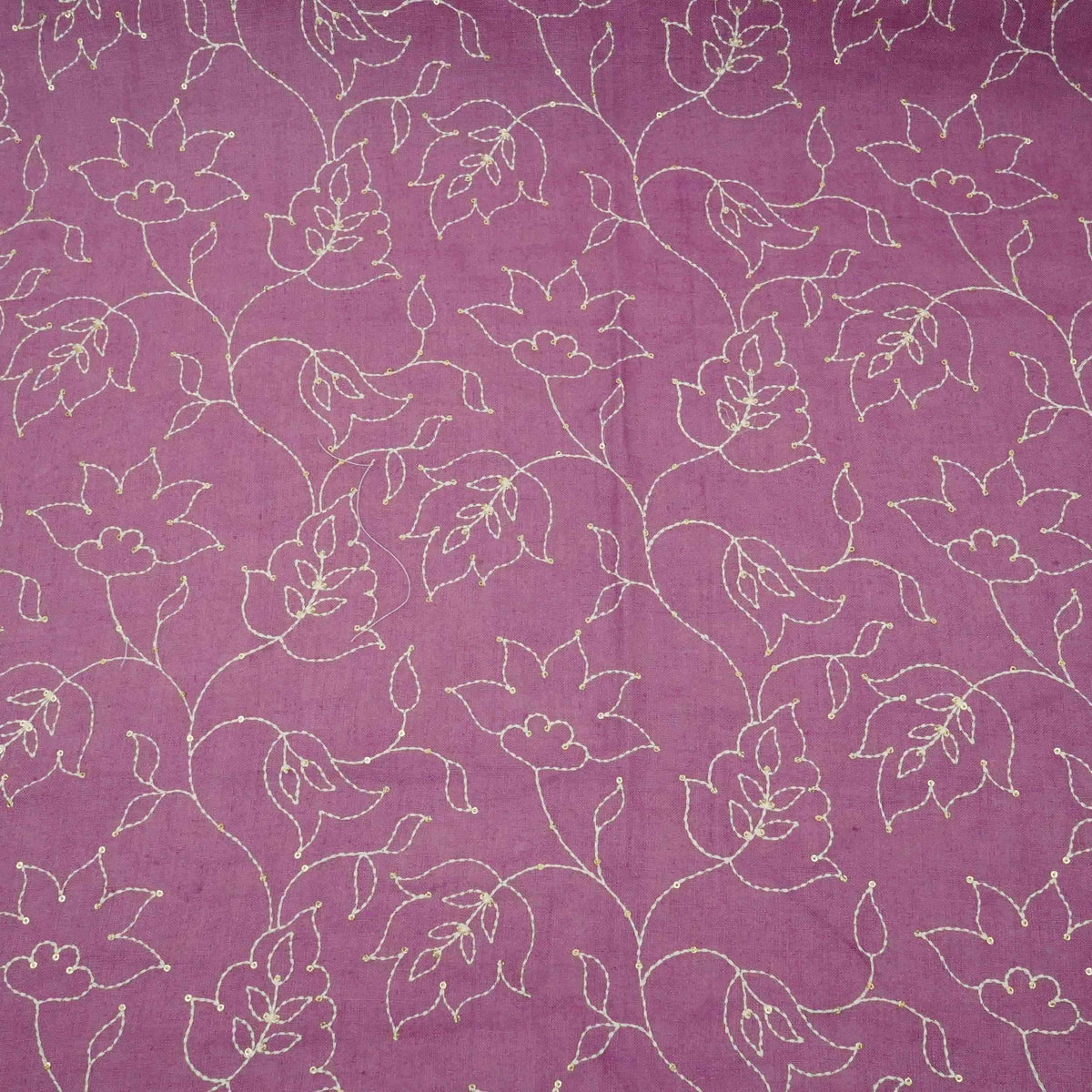 Lavender thread embroidery Pure Linen Fabric SN-31239 - TradeUNO