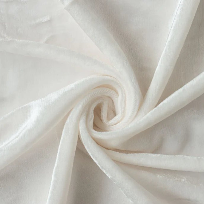 White Solid Viscose Velvet Dyeable Fabric 21962