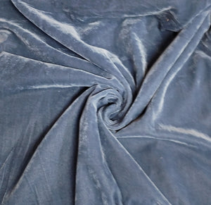 Powder Blue Solid Velvet Fabric 20928 - TradeUNO