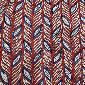 Red Kalamkari print Cotton Fabric AFI-29600 - TradeUNO