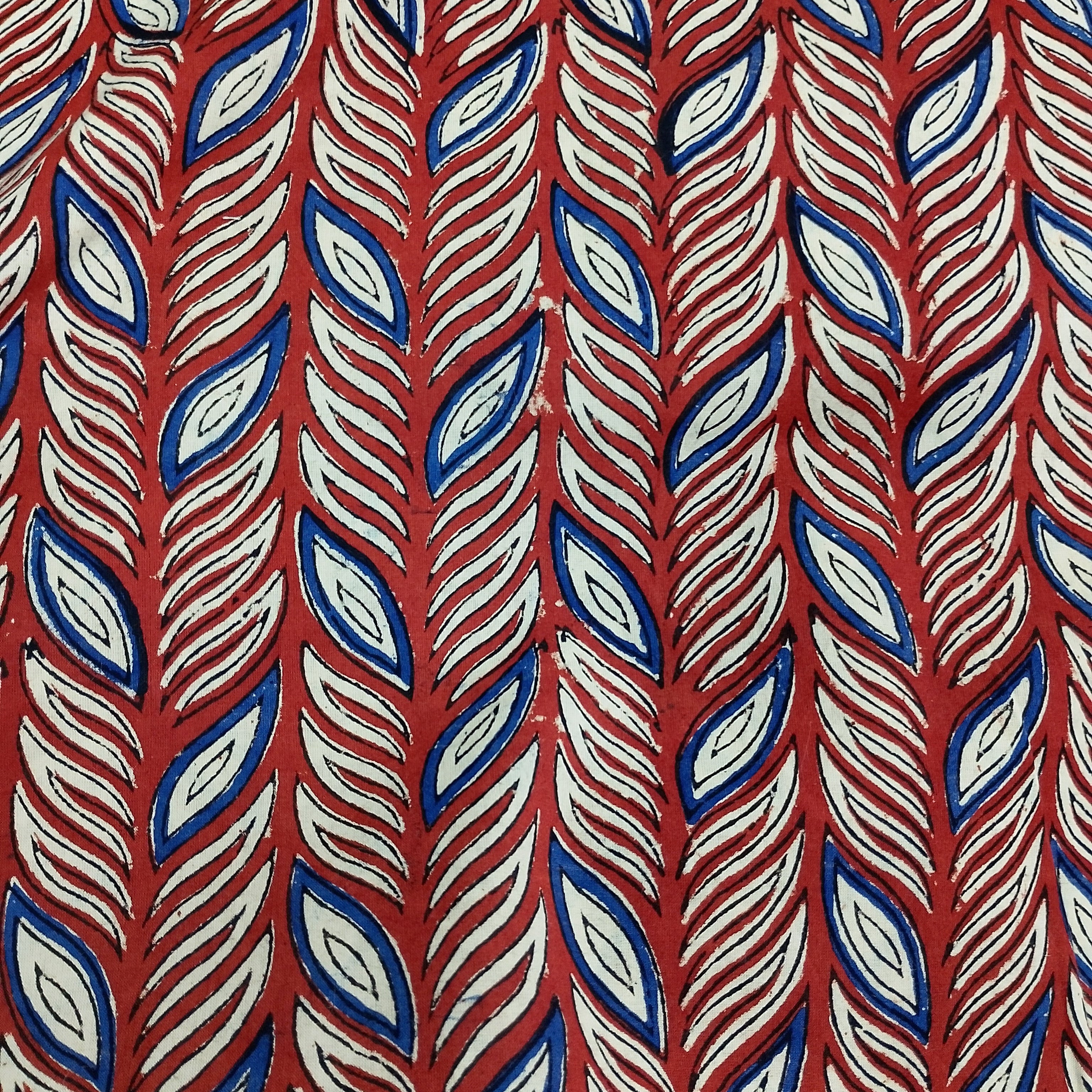 Red Kalamkari print Cotton Fabric AFI-29600 - TradeUNO