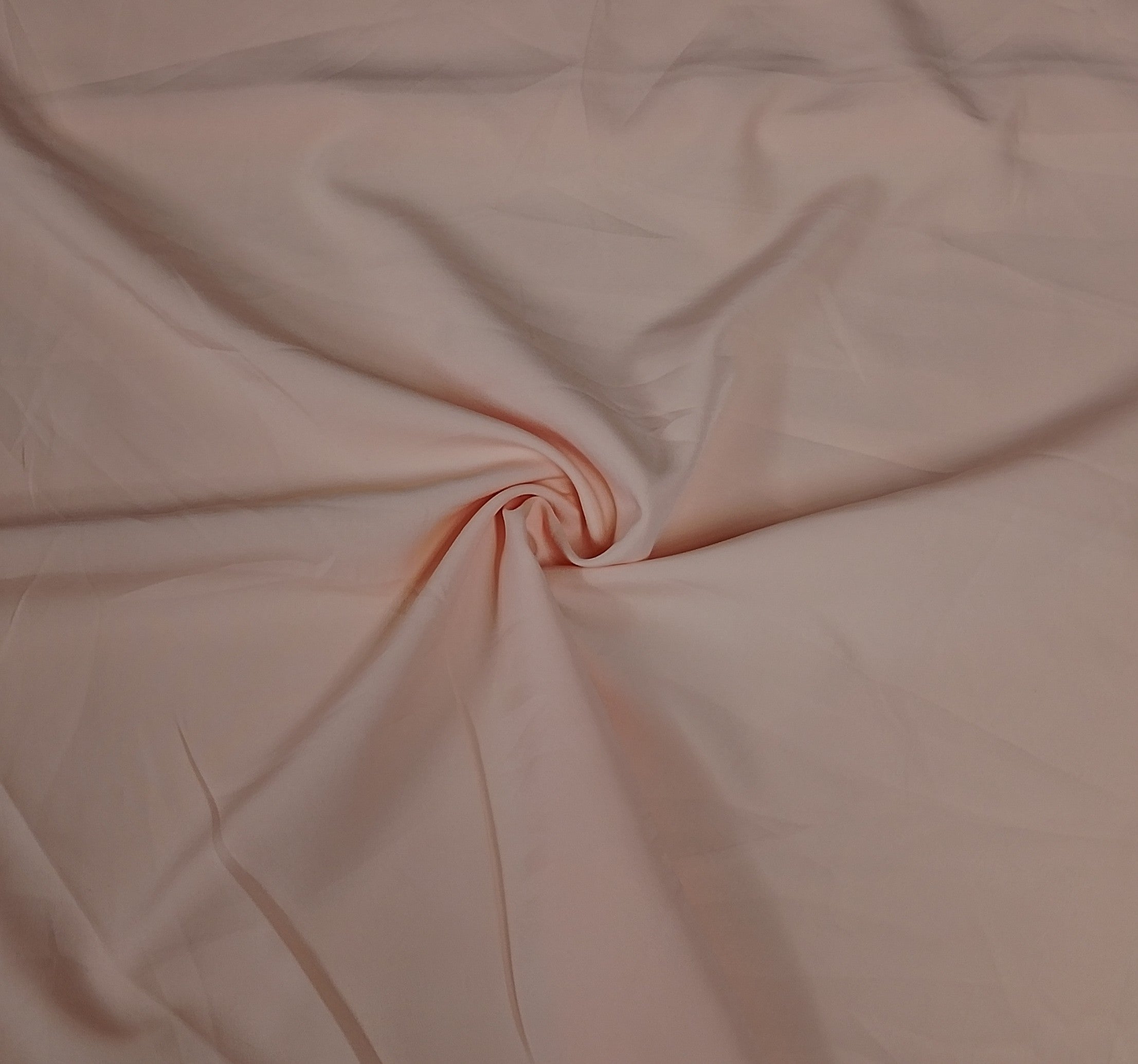 Peach Solid Malai Crepe Fabric - TradeUNO