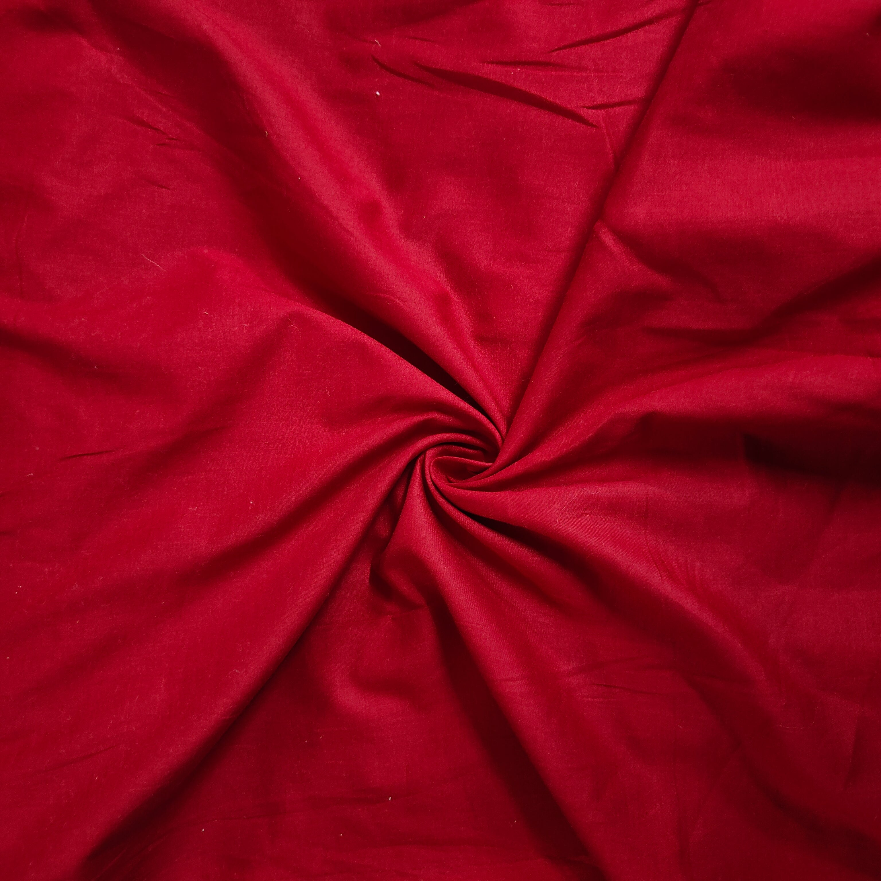 Red Solid Cotton Mulmul Fabric 17737 - TradeUNO