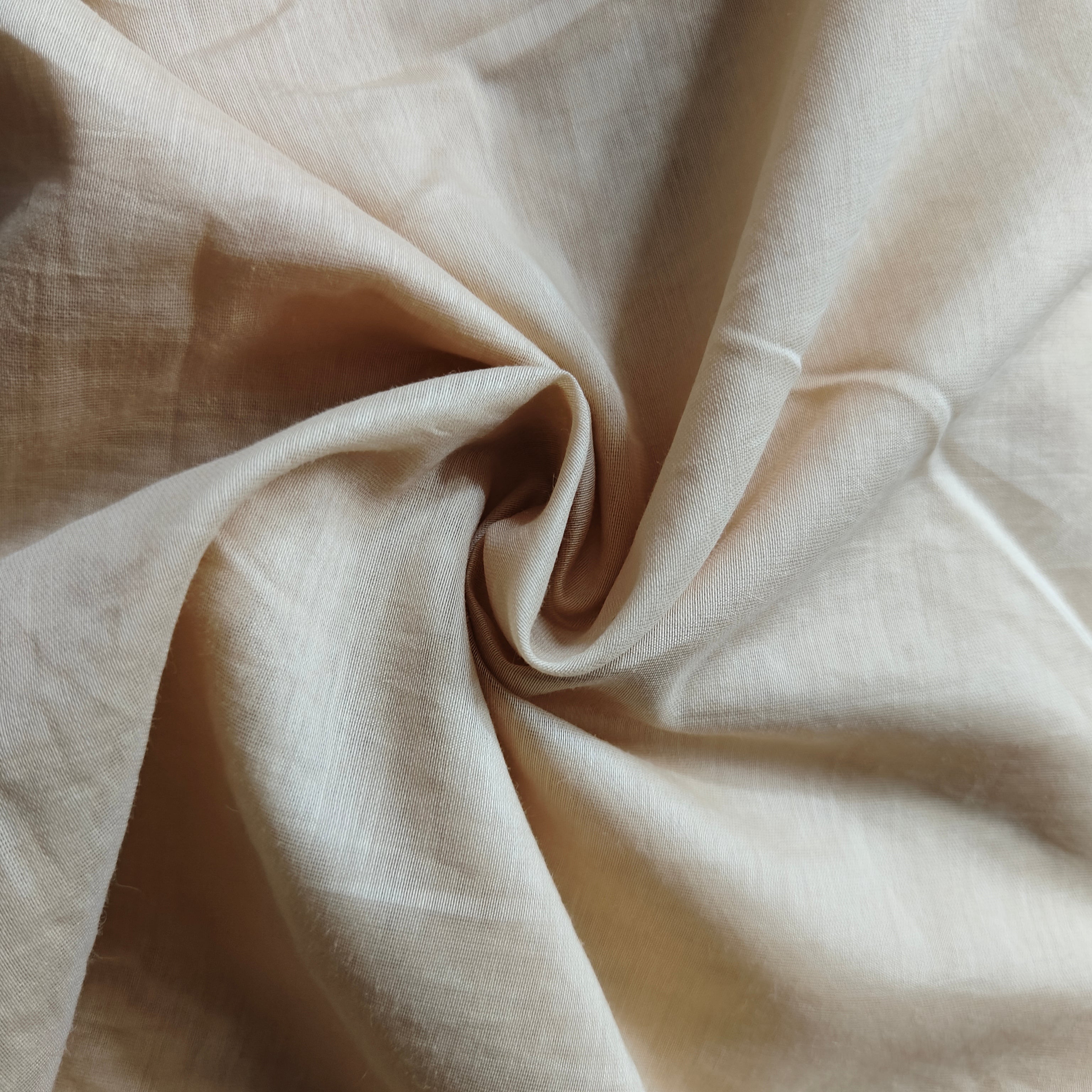 Beige Solid Mul Chanderi Fabric DC-30341