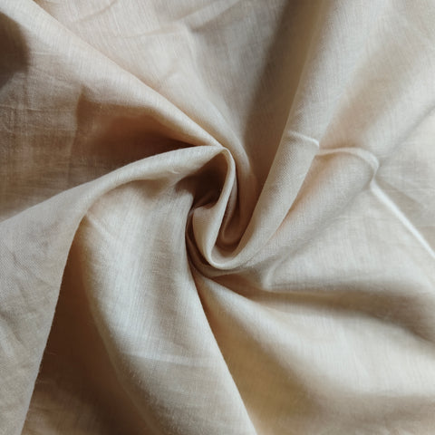 Beige Solid Mul Chanderi Fabric DC-30341