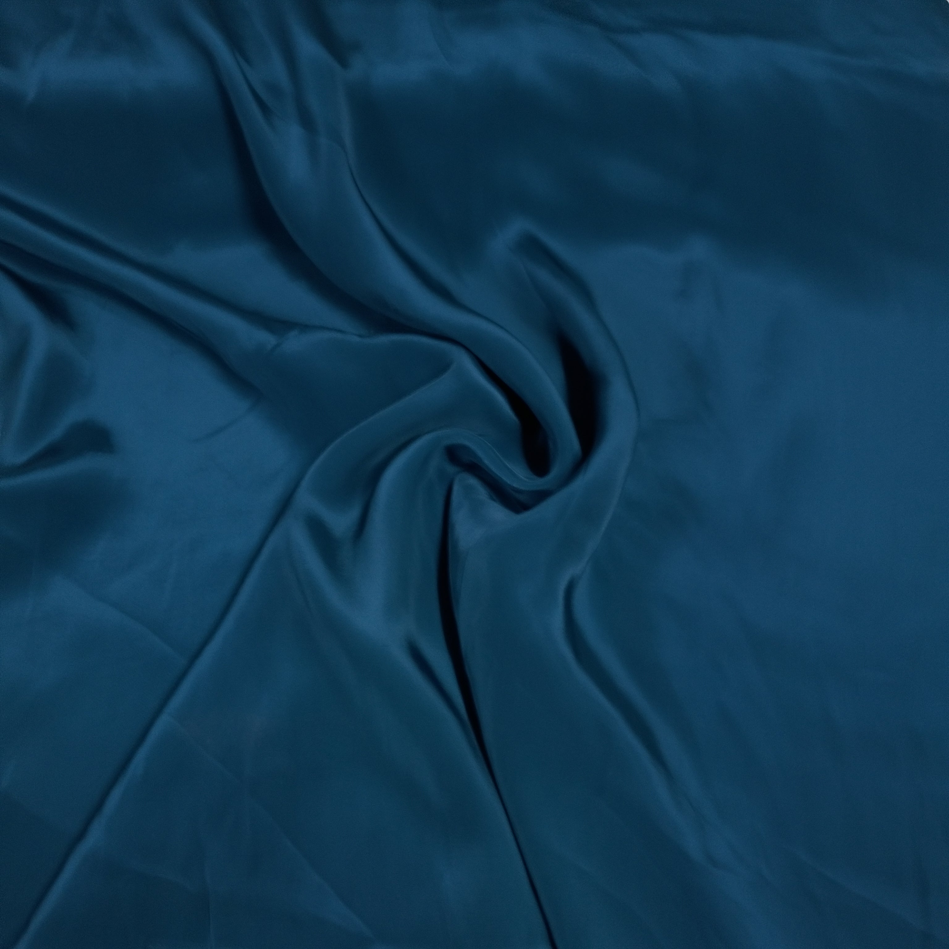Teal Blue Solid Natural Crepe Fabric GT-28624 - TradeUNO
