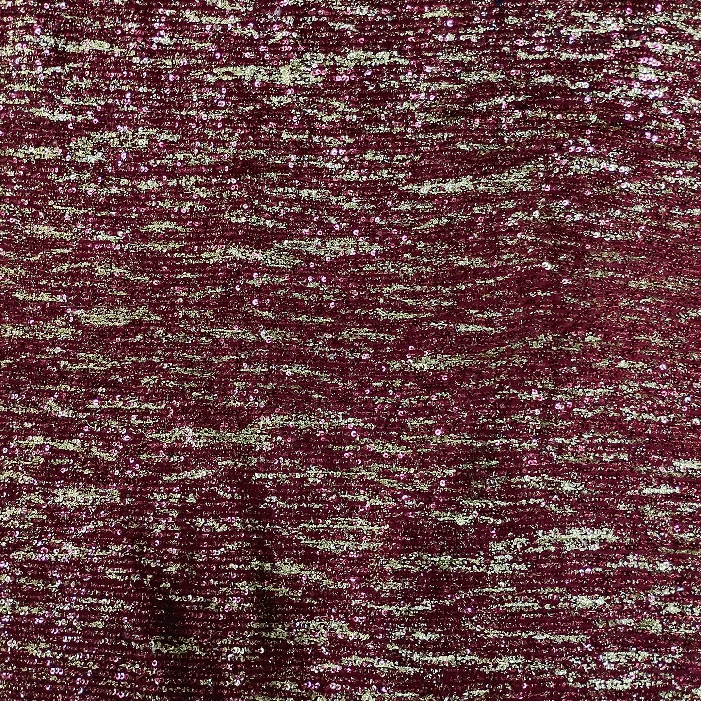 Premium Red Heavy Sequins Bonded Glitter Net Lycra Fabric