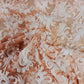 Peach Pink 3D Floral Thread Embroidery Net Fabric