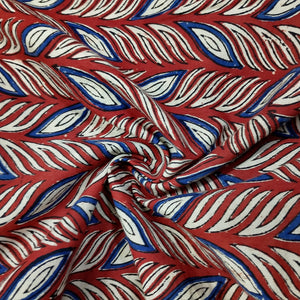 Red Kalamkari print Cotton Fabric AFI-29600 - TradeUNO