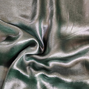 Green with silver Solid Gold Shimmer georgette Satin - TradeUNO