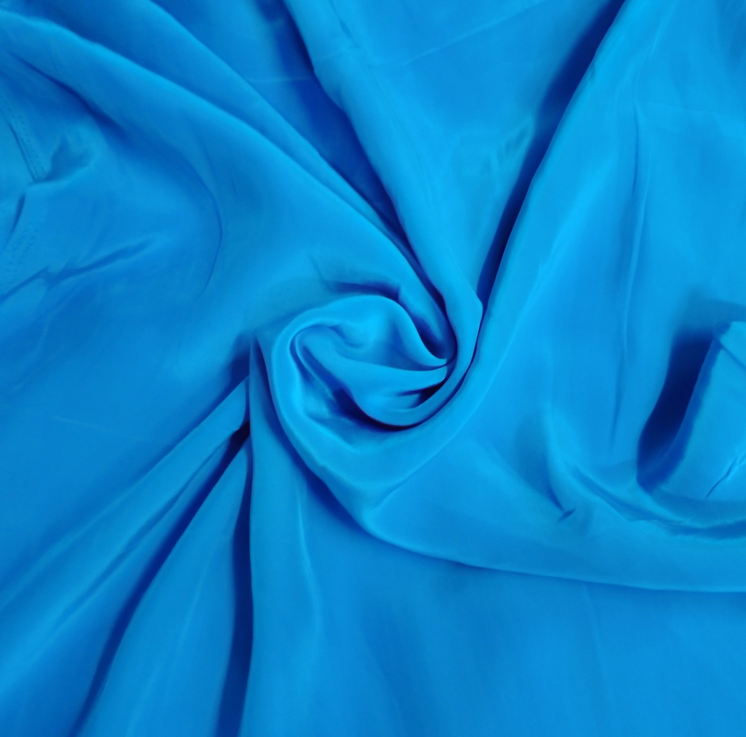 Aqua Blue Natural Crepe Fabric GT-28622 - TradeUNO