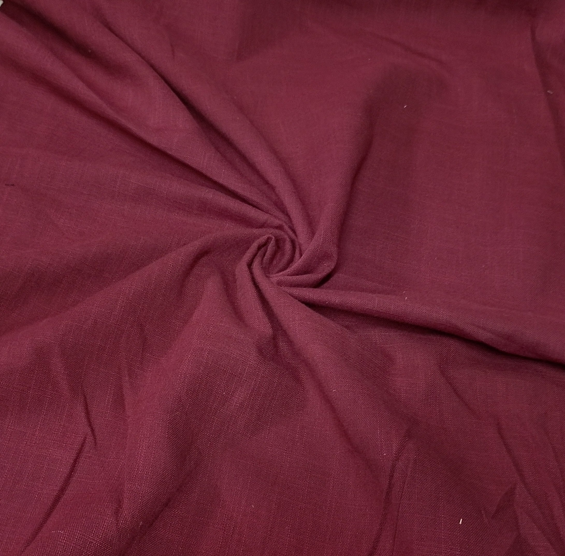 Maroon Solid Cotton Linen Slub Fabric SG-30359 - TradeUNO