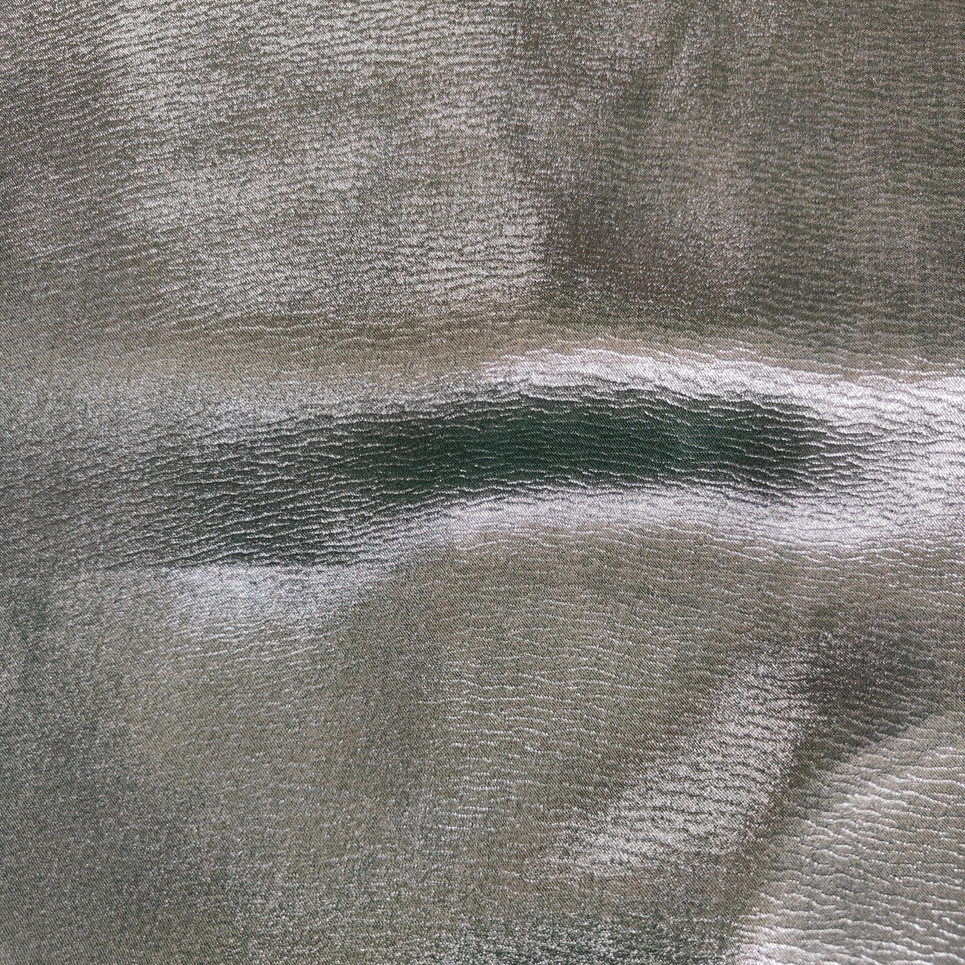 Green with silver Solid Gold Shimmer georgette Satin - TradeUNO