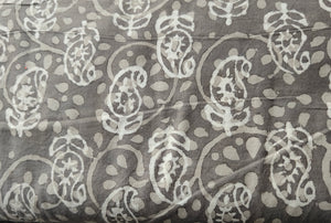 Dark Grey Batik Print Cotton Fabric CH-29779 - TradeUNO